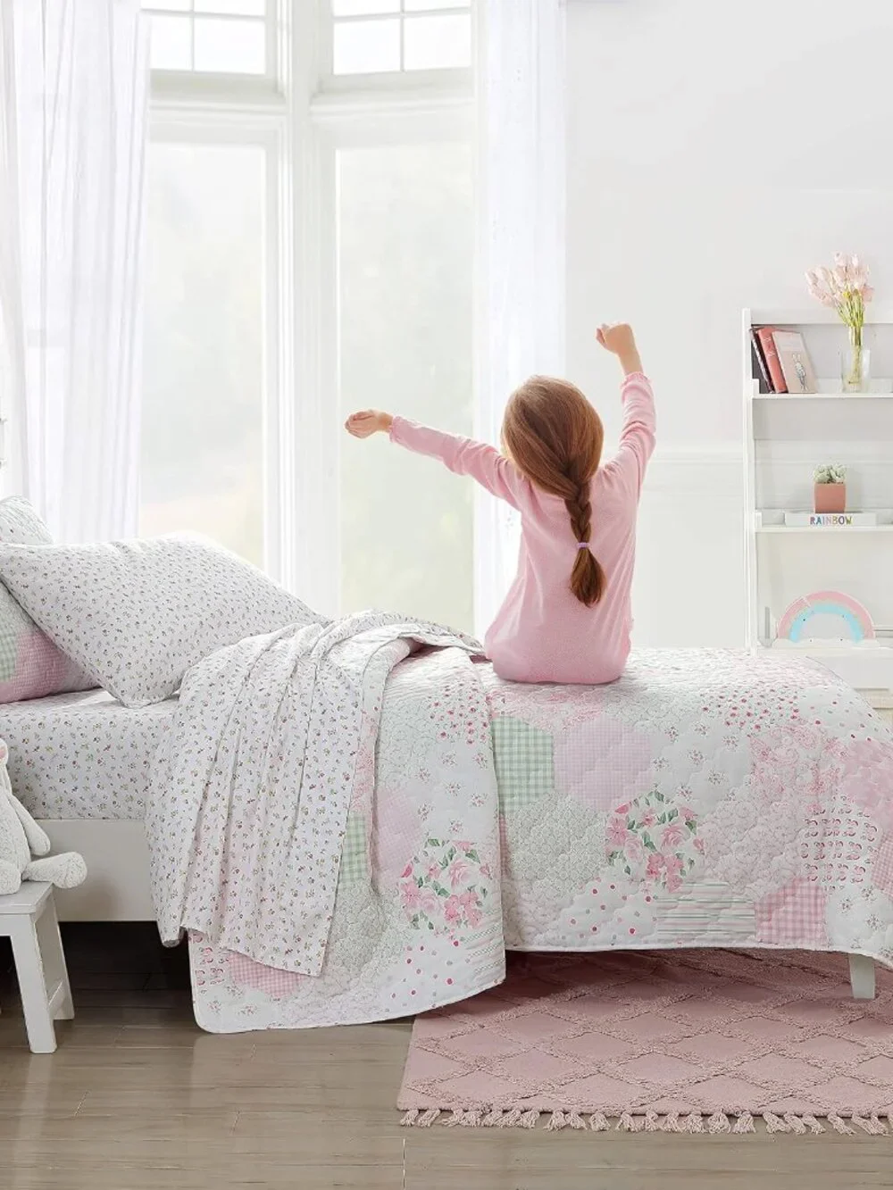 Kids - Full Quilt Set, Reversible Brushed Microfiber Bedding with Matching Pillo